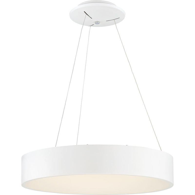 Nuvo Lighting Orbit 18in LED Pendant | Modern White Finish | Kitchen Island & Dining Room | 17.75 x 17.75 x 4.38 in, 90 CRI Dimmable | Model 62-1455
