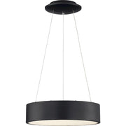 Nuvo Lighting Orbit 18in LED Pendant | Modern Contemporary Black Finish | Kitchen Island & Dining Room | 18 x 18 x 4 in, Dimmable, 90 CRI | Model 62-1456