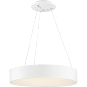 Nuvo Lighting Orbit 24in 1-Light LED Pendant | Modern White Acrylic | Kitchen Island & Dining Room | 23 x 23 x 4 in | Model 62-1457