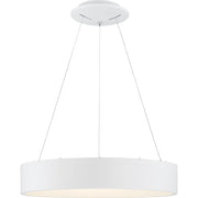 Nuvo Lighting Orbit 24in 1-Light LED Pendant | Modern White Acrylic | Kitchen Island & Dining Room | 23 x 23 x 4 in | Model 62-1457