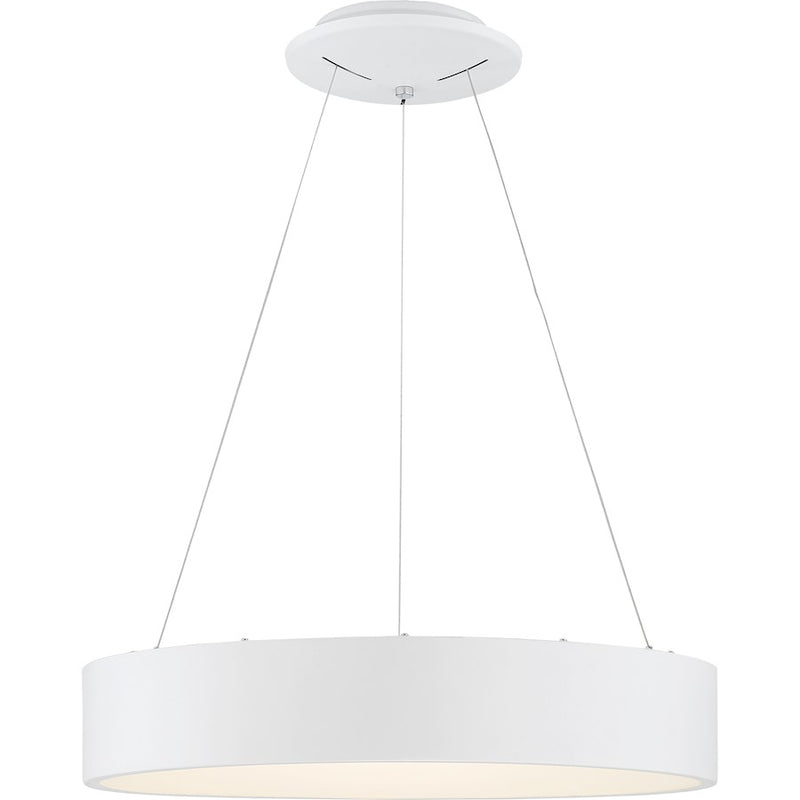 Nuvo Lighting Orbit 24in 1-Light LED Pendant | Modern White Acrylic | Kitchen Island & Dining Room | 23 x 23 x 4 in | Model 62-1457