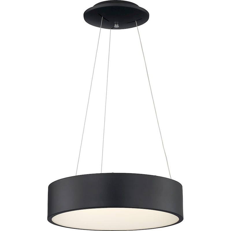 Nuvo Lighting Orbit 24in 1-Light LED Pendant | Modern & Contemporary Black Finish | Kitchen Island & Dining Room | 23 x 23 x 4 in | Model 62-1458