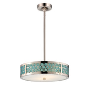 Nuvo Lighting Raindrop 15in 3-Light Pendant | Contemporary Polished Nickel and White Glass | Kitchen Island & Dining Room | 15 x 15 x 42 | Model 62-146