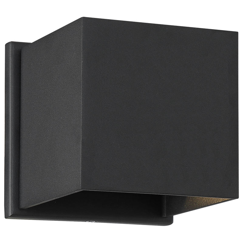 Nuvo Lighting Lightgate 5W LED Wall Sconce | Matte Black Square | Outdoor Entryway & Patio | 4.75 x 4.75 x 4.75 in | Model 62-1466R1