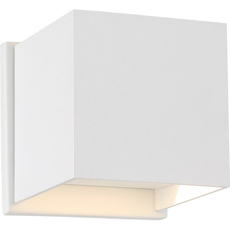 Nuvo Lighting Lightgate 5in 1-Light LED Wall Sconce | Modern White | Entryway & Hallway Accent | 5 x 5 x 5 in | Model 62-1467