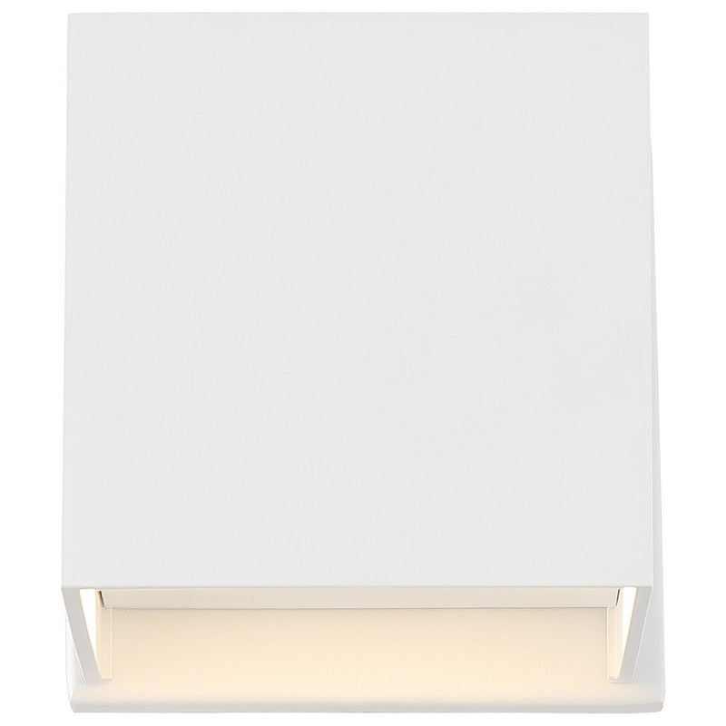 Nuvo Lightgate 5W LED Wall Sconce | Contemporary Matte White Square | Entryway & Patio Accent | 4.75 x 4.75 x 4.75 in | Model 62-1467R1