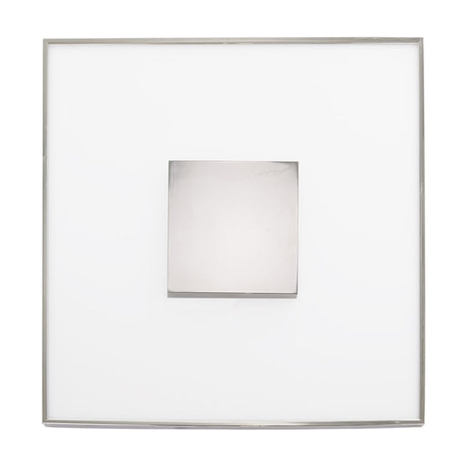Nuvo Lighting 17in LED Flush Mount | Modern Square Polished Nickel | Bathroom & Hallway Ceiling Light | 2200 Lumens 3000K Dimmable | Model 62-1529