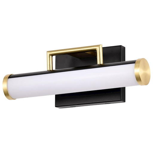 Nuvo Lighting Solano LED Vanity, Black/Brass/White Acrylic Lens