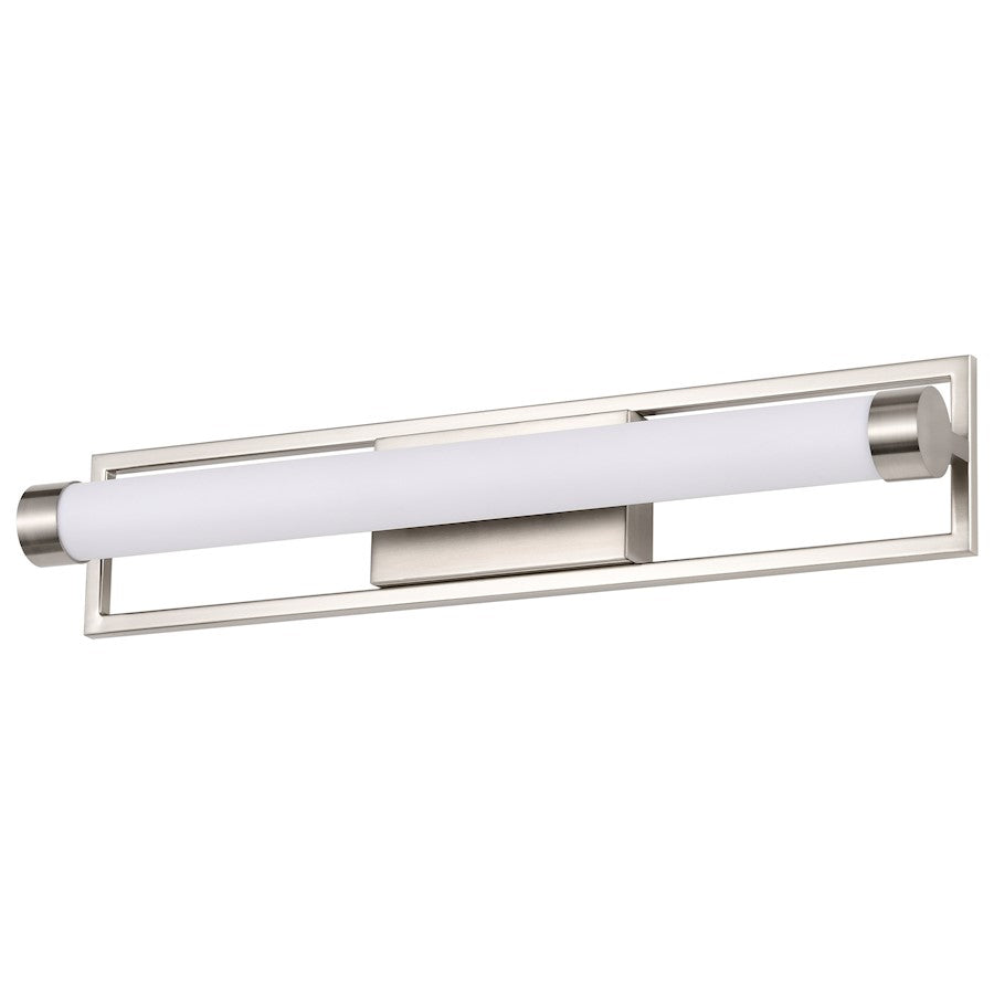 Nuvo Lighting Canal LED Vanity, Brushed Nickel/White Acrylic Lens