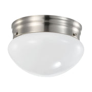 Nuvo Lighting 7in 1-Light LED Flush Mount | Traditional Brushed Nickel and Frosted Glass | Hallway & Laundry Room | 7.25 x 7.25 x 4.75 in | Model 62-1564