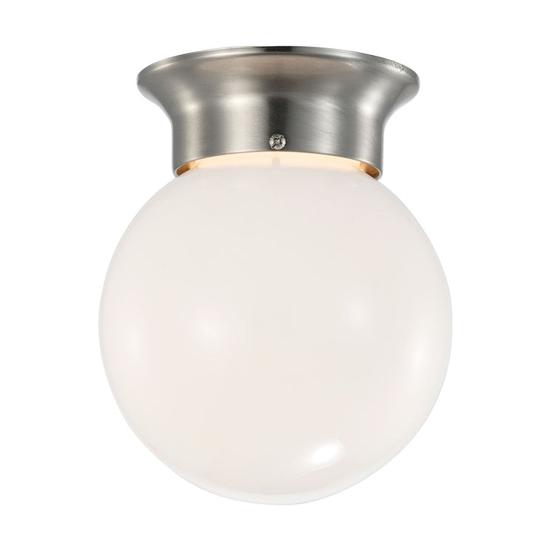 Nuvo Lighting 62-1565 6in 1-Light LED Flush Mount | Traditional Brushed Nickel and Frosted Glass | Hallway & Bathroom | 6 x 6 x 7 in | Model 62-1565