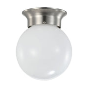 Nuvo Lighting 62-1565 6in 1-Light LED Flush Mount | Traditional Brushed Nickel and Frosted Glass | Hallway & Bathroom | 6 x 6 x 7 in | Model 62-1565