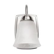 Nuvo Zenith 8W LED 1-Light Wall Sconce | Traditional Brushed Nickel and Alabaster Glass | Bathroom & Hallway Accent Light | 670 Lumens | Model 62-1567