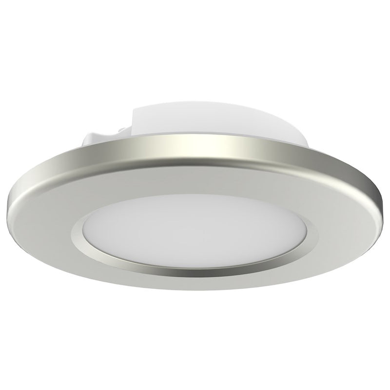 Nuvo Lighting 4in LED Surface Mount Flush Mount | Contemporary Brushed Nickel | Kitchen, Bath, Hallway & Closet | 4.67 x 4.67 x 1.31 in | Model 62-1582