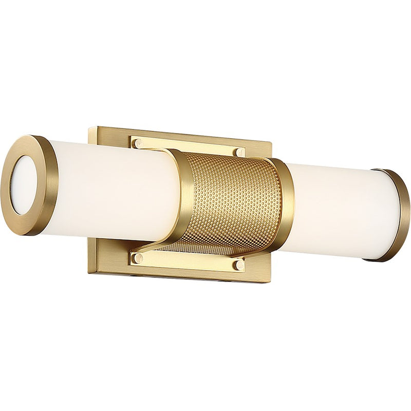 Nuvo Lighting Caper 24in 3-Light LED Vanity | Modern Brushed Brass and Frosted Glass | Bathroom Vanity Light | 24 x 4 x 4.5 in | Model 62-1602