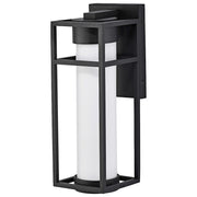 Nuvo Lighting Ledges 6W LED Medium Wall Lantern | Modern Matte Black and Opal White Glass | Outdoor Entryway & Patio Sconce | 6 x 6 x 16 in | Model 62-1611