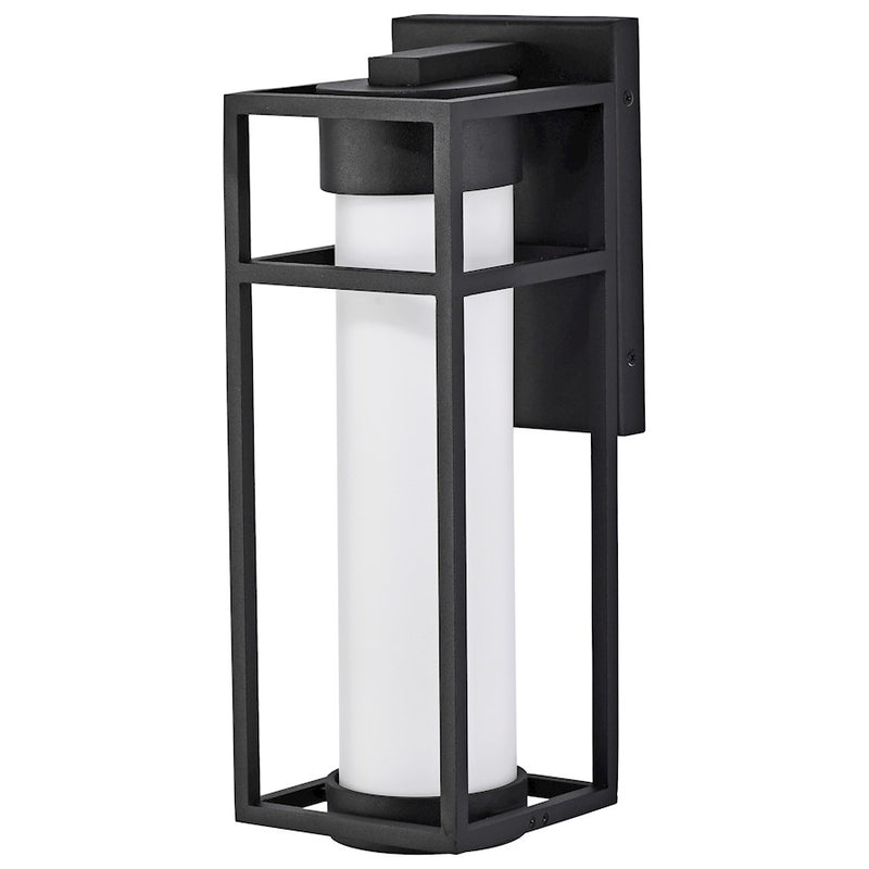 Nuvo Lighting Ledges 6W LED Medium Wall Lantern | Modern Matte Black and Opal White Glass | Outdoor Entryway & Patio Sconce | 6 x 6 x 16 in | Model 62-1611