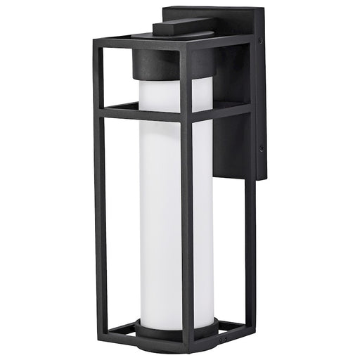 Nuvo Lighting Ledges 6W LED Medium Wall Lantern | Modern Matte Black and Opal White Glass | Outdoor Entryway & Patio Sconce | 6 x 6 x 16 in | Model 62-1611