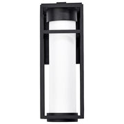 Nuvo Lighting Ledges 6W LED Medium Wall Lantern | Modern Matte Black and Opal White Glass | Outdoor Entryway & Patio Sconce | 6 x 6 x 16 in | Model 62-1611