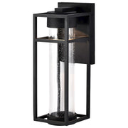Nuvo Lighting Ledges 6W LED Medium Wall Lantern | Modern Matte Black and Clear Seeded Glass | Outdoor Entryway & Patio | 6 x 6 x 16 in | Model 62-1612