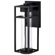 Nuvo Lighting Ledges 6W LED Medium Wall Lantern | Modern Matte Black and Clear Seeded Glass | Outdoor Entryway & Patio | 6 x 6 x 16 in | Model 62-1612