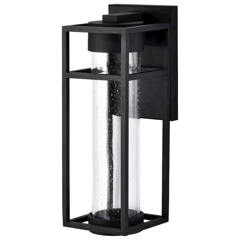 Nuvo Lighting Ledges 6W LED Medium Wall Lantern | Modern Matte Black and Clear Seeded Glass | Outdoor Entryway & Patio | 6 x 6 x 16 in | Model 62-1612