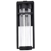 Nuvo Lighting Ledges 6W LED Medium Wall Lantern | Modern Matte Black and Clear Seeded Glass | Outdoor Entryway & Patio | 6 x 6 x 16 in | Model 62-1612