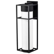 Nuvo Lighting Ledges 22in 1-Light Wall Lantern | Modern Matte Black and Opal White Glass | Covered Patio & Entryway | 8 x 7 x 22 in | Model 62-1613
