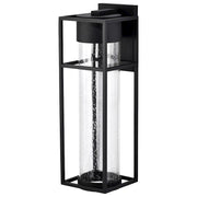 Nuvo Lighting Ledges 22in 1-Light Wall Sconce | Modern Matte Black and Clear Seeded Glass | Outdoor Entryway & Patio | 8 x 7 x 22 in | Model 62-1614