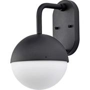 Nuvo Lighting Atmosphere 8in LED Medium Wall Lantern | Modern Matte Black and Opal White Glass | Outdoor Entryway & Patio Wall Sconce | Model 62-1615