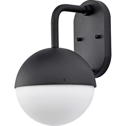 Nuvo Lighting Atmosphere 8in LED Medium Wall Lantern | Modern Matte Black and Opal White Glass | Outdoor Entryway & Patio Wall Sconce | Model 62-1615
