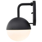 Nuvo Lighting Atmosphere 8in LED Medium Wall Lantern | Modern Matte Black and Opal White Glass | Outdoor Entryway & Patio Wall Sconce | Model 62-1615