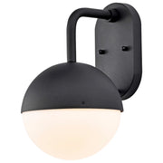 Nuvo Lighting Atmosphere 8in LED Medium Wall Lantern | Modern Matte Black and Opal White Glass | Outdoor Entryway & Patio Wall Sconce | Model 62-1615