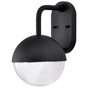 Nuvo Lighting Atmosphere 8in LED Medium Wall Lantern | Modern Matte Black and Clear Seeded Glass | Outdoor Entryway & Patio | 8 x 10 x 14 | Model 62-1616
