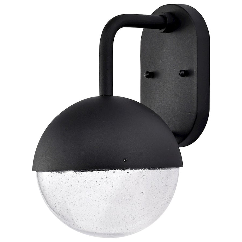 Nuvo Lighting Atmosphere 8in LED Medium Wall Lantern | Modern Matte Black and Clear Seeded Glass | Outdoor Entryway & Patio | 8 x 10 x 14 | Model 62-1616