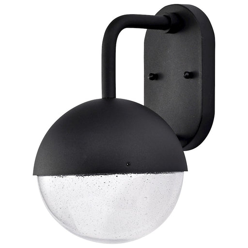Nuvo Lighting Atmosphere 8in LED Medium Wall Lantern | Modern Matte Black and Clear Seeded Glass | Outdoor Entryway & Patio | 8 x 10 x 14 | Model 62-1616