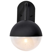 Nuvo Lighting Atmosphere 8in LED Medium Wall Lantern | Modern Matte Black and Clear Seeded Glass | Outdoor Entryway & Patio | 8 x 10 x 14 | Model 62-1616