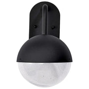 Nuvo Lighting Atmosphere 8in LED Medium Wall Lantern | Modern Matte Black and Clear Seeded Glass | Outdoor Entryway & Patio | 8 x 10 x 14 | Model 62-1616