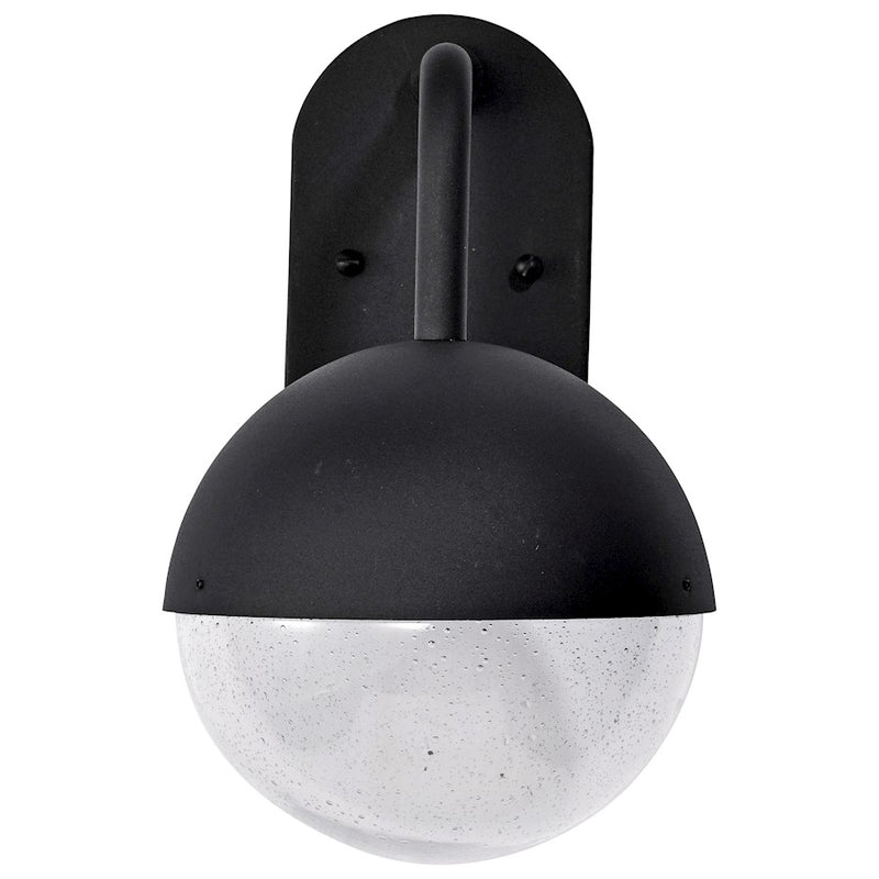Nuvo Lighting Atmosphere 8in LED Medium Wall Lantern | Modern Matte Black and Clear Seeded Glass | Outdoor Entryway & Patio | 8 x 10 x 14 | Model 62-1616
