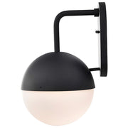 Nuvo Atmosphere 10W LED Large Wall Lantern | Modern Matte Black and Opal White Glass | Outdoor Entryway & Patio | 12 x 10 x 16 in | Model 62-1617