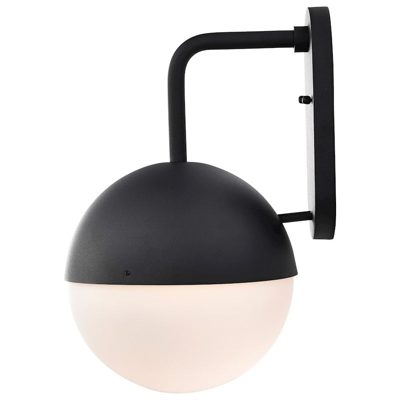 Nuvo Atmosphere 10W LED Large Wall Lantern | Modern Matte Black and Opal White Glass | Outdoor Entryway & Patio | 12 x 10 x 16 in | Model 62-1617