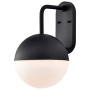 Nuvo Atmosphere 10W LED Large Wall Lantern | Modern Matte Black and Opal White Glass | Outdoor Entryway & Patio | 12 x 10 x 16 in | Model 62-1617
