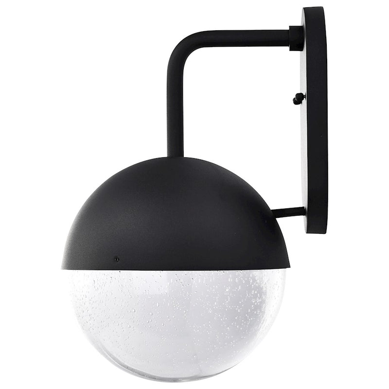 Nuvo Lighting Atmosphere 10W LED Large Wall Lantern | Modern Matte Black Metal and Clear Seeded Glass | Outdoor Entryway & Patio | 11.5 x | Model 62-1618