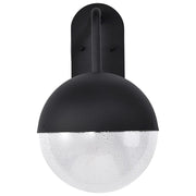 Nuvo Lighting Atmosphere 10W LED Large Wall Lantern | Modern Matte Black Metal and Clear Seeded Glass | Outdoor Entryway & Patio | 11.5 x | Model 62-1618