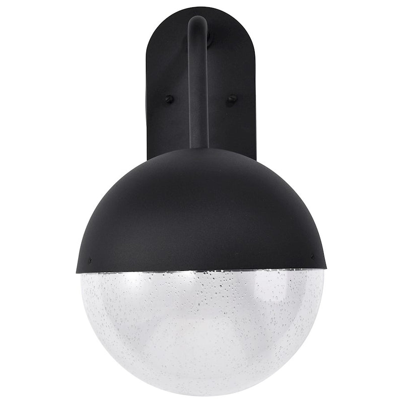 Nuvo Lighting Atmosphere 10W LED Large Wall Lantern | Modern Matte Black Metal and Clear Seeded Glass | Outdoor Entryway & Patio | 11.5 x | Model 62-1618