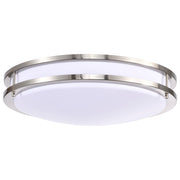 Nuvo Lighting Glamour 17in LED Flush Mount | Transitional Brushed Nickel and Acrylic Shade | Hallway & Bathroom Damp Rated | Model 62-1637