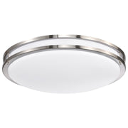 Nuvo Lighting Glamour 24in LED Flush Mount | Transitional Brushed Nickel and Acrylic | Hallway & Bathroom Ceiling Light | Dimmable | Model 62-1638