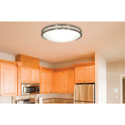 Nuvo Lighting Glamour 24in LED Flush Mount | Transitional Brushed Nickel and Acrylic | Hallway & Bathroom Ceiling Light | Dimmable | Model 62-1638