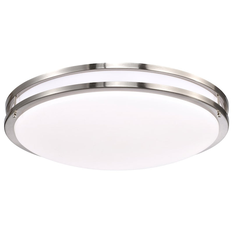Nuvo Lighting Glamour 24in LED Flush Mount | Transitional Brushed Nickel and Acrylic | Hallway & Bathroom Ceiling Light | Dimmable | Model 62-1638