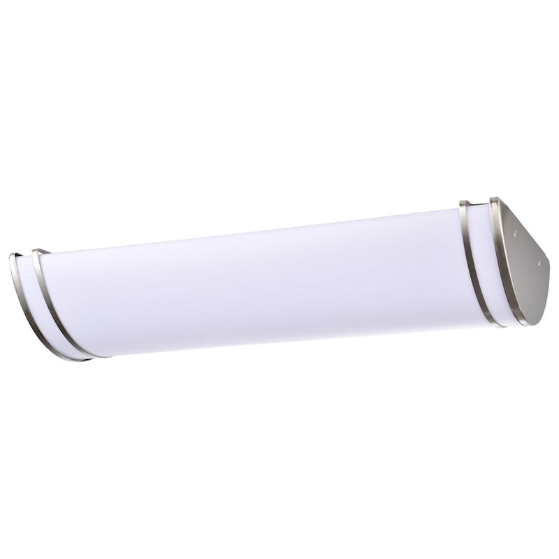 Nuvo Glamour 25in LED Linear Flush Mount | Contemporary Brushed Nickel and Acrylic | Bathroom, Hallway & Office | 25 x 12 x 4.5 in | Model 62-1639
